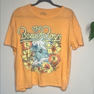 The Beach Boys Orange Graphic Tee with Floral Design